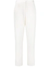 Balmain High-waisted Straight-leg Trousers In White
