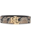 LAUREN RALPH LAUREN SNAKESKIN LOGO BELT