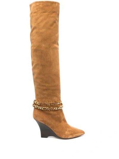 Alevì Kiara Wedge-heel Boots In Brown