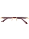 CARTIER RIMLESS RECTANGULAR OPTICAL GLASSES