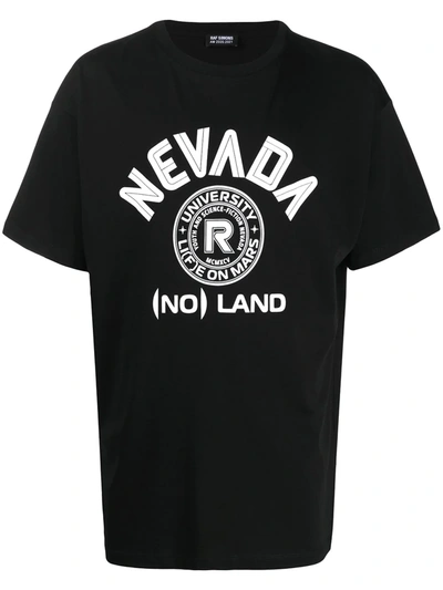 Raf Simons Slogan-print T-shirt In Black,white