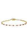 Bony Levy El Mar Ruby & Diamond Tennis Bracelet In Rose Gold/ Ruby