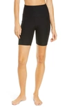 Beyond Yoga Spacedye Team Pockets High Waisted Bike Short In Black