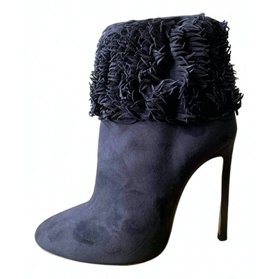 Pre-owned Alaïa Navy Suede Boots