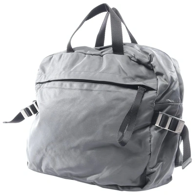 Pre-owned Prada Grey Leather Backpack