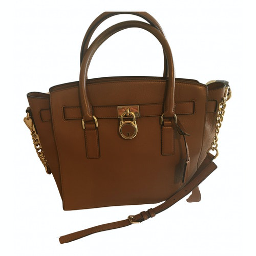 Pre-Owned Michael Kors Hamilton Camel Leather Handbag | ModeSens