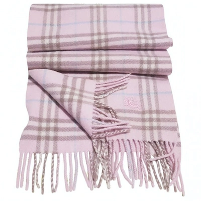 Pre-owned Burberry Pink Wool Scarf