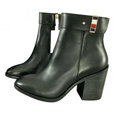 Pre-owned Tommy Hilfiger Black Leather Boots