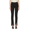 Victoria Beckham Black Front Slit Skinny Trousers