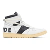 RHUDE WHITE & BLACK RHECESS HI trainers