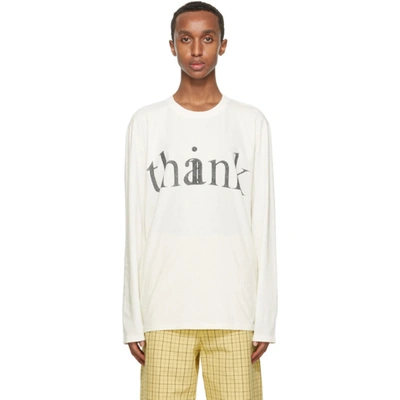Gucci Off-white Think/thank Long Sleeve T-shirt In 9127 Sunlig