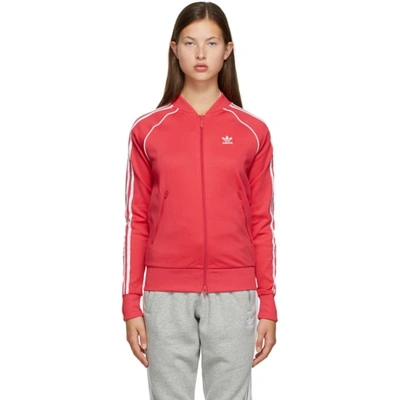 Adidas Originals Firebird Triple Stripe Track Jacket In Scarlet