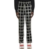 PALM ANGELS PALM ANGELS BLACK AND BEIGE CHECK CHENILLE TRACK PANTS