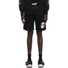 PALM ANGELS PALM ANGELS BLACK FRENCH TERRY SKULL SHORTS