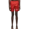 PALM ANGELS PALM ANGELS RED DESERT LOGO SWIM SHORTS