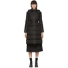 MONCLER BLACK DOWN BELTED AGOT COAT