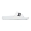 MOSCHINO WHITE LOGO SLIDES