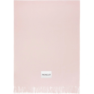 Moncler 粉色 Large  羊毛围巾 In Light Pink,pink
