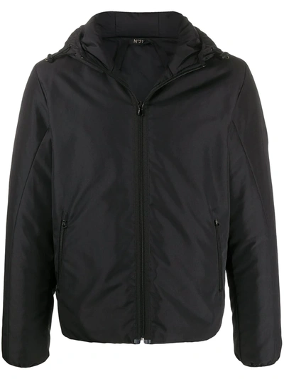 N°21 Textured Logo Zipped Jacket In Black