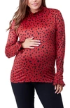 NOM MATERNITY LENI MOCK NECK MATERNITY TOP,4530