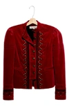 Free People Maven Pintuck Jacket In Rio Red