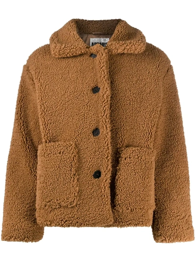 Apparis Faux-fur Fitted Jacket In Brown