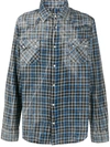 FAMILY FIRST DISTRESSED CHECK-PATTERN SHIRT