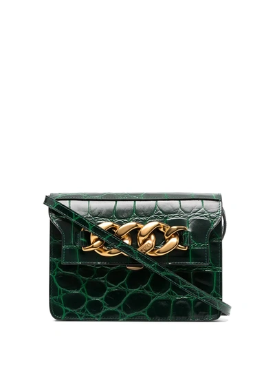 N°21 Croc-effect Embossed Shoulder Bag In V001 Green