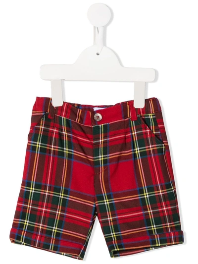 Siola Babies' Tartan Print Shorts In 红色