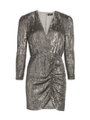 Retroféte Sequin Mini Sheath Dress In Gunmetal