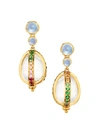 Temple St Clair Women's Celestial 18k Yellow Gold & Rainbow Multi-stone Amulet Earrings