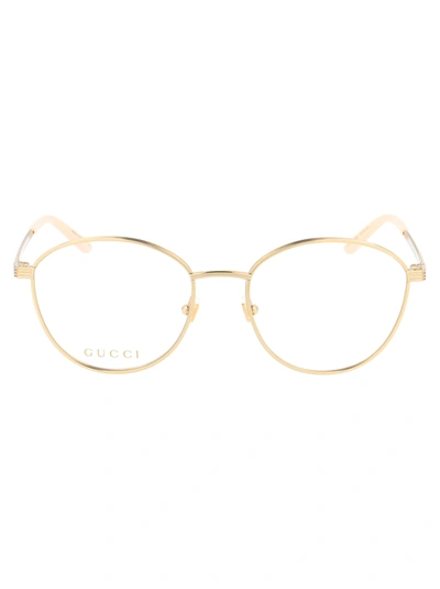 Gucci Gg0806o Glasses In 006 Gold Gold Transparent