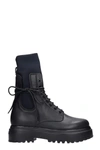 LE SILLA COMBAT BOOTS IN BLACK LEATHER,11549615