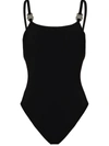 Alyx Open-back Buckle-detail Bodysuit In Black
