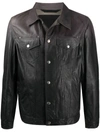 DIESEL TREATED LEATHER TRUCKER JACKET