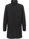 Prada Men's Solid Technical Canvas Raincoat In Black
