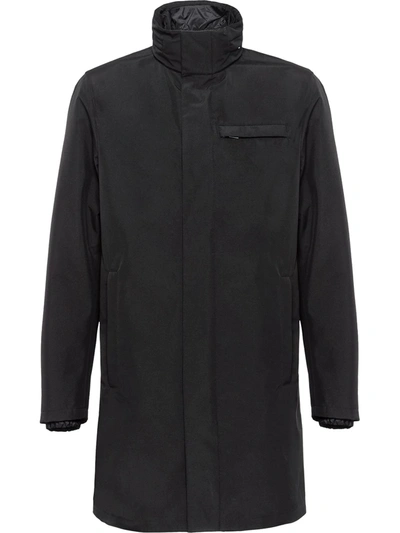 Prada Men's Solid Technical Canvas Raincoat In Black