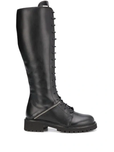 Giuseppe Zanotti Lace-up Knee-high Boots  In Nero