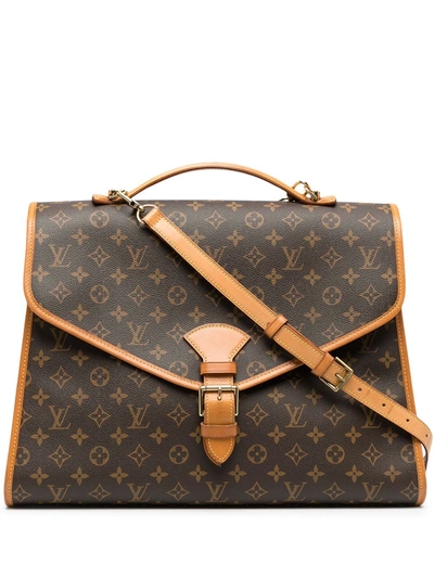 Pre-owned Louis Vuitton 1995 Gm Monogram Tote In Braun