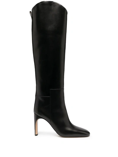 Jil Sander Sculpted Heel Knee-high Boots In Black