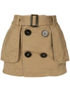 Dsquared2 Buttoned Mini Skirt In Brown