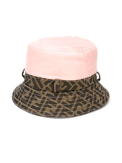 Fendi Kids' Ff-motif Bucket Hat In Brown