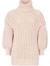 Fendi High-neck Long-sleeved Sweater In Pink