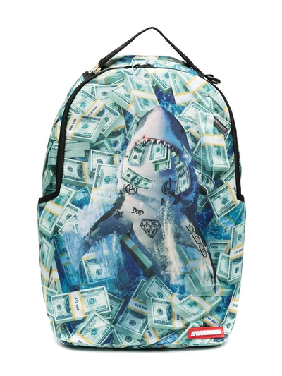 Sprayground Kids' Shark Money Print Back Pack In Green