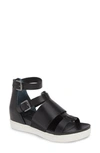 Linea Paolo Renata Strap Sandal In Black Nappa Leather