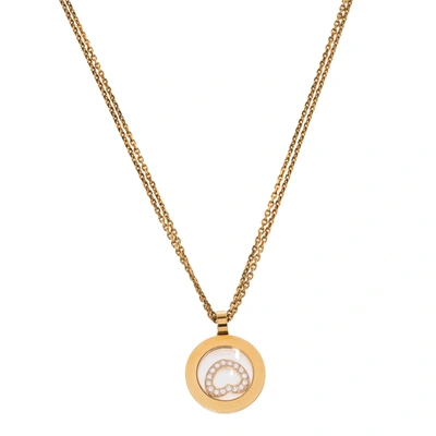 Pre-owned Chopard Happy Diamonds 18k Yellow Gold Pendant Necklace