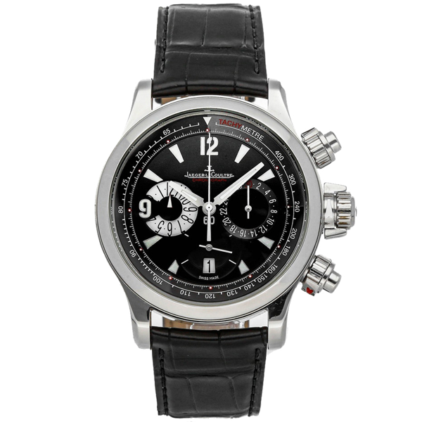 Pre-Owned Jaeger-lecoultre Black Stainless Steel Master Compressor ...