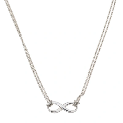 Pre-owned Tiffany & Co Infinity Silver Double Strand Pendant Necklace