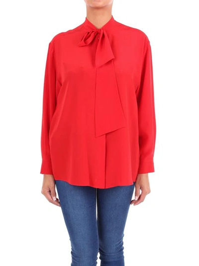 Boutique Moschino Women's A021311370112 Red Silk Blouse