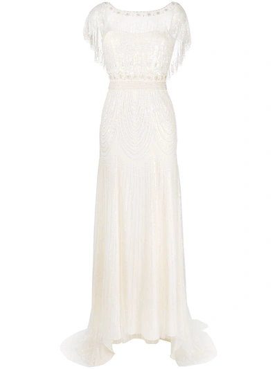 Jenny Packham Dolly Tulle-embellished Wedding Gown In Neutrals